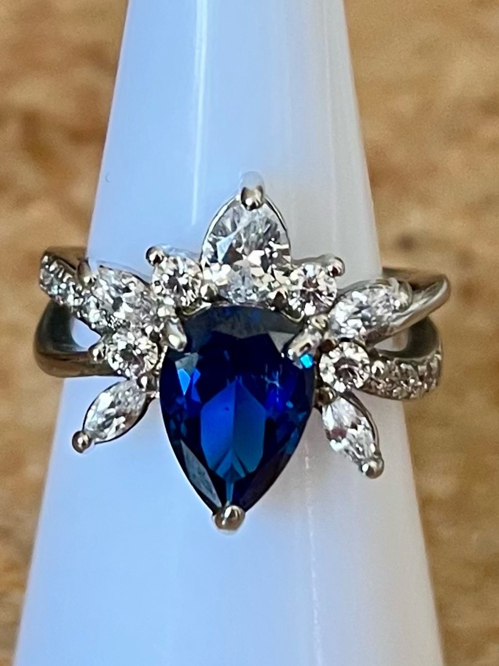 BP RETRO The Unicorn Spider Ring Sapphire on Rhodium HTF